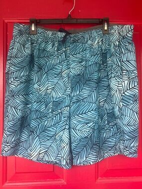 Field and Stream Men's XL Swim Shorts Blue Leaf Summer Beach Boating Outdoors